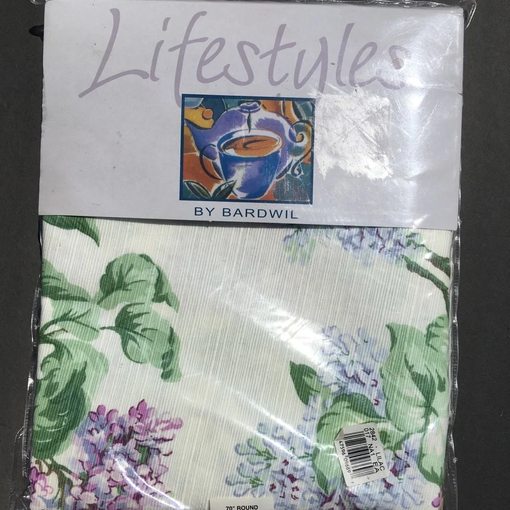 Bardwil Tablecloth Round 70” Gazebo Lilac Garden Party Spring Decor New